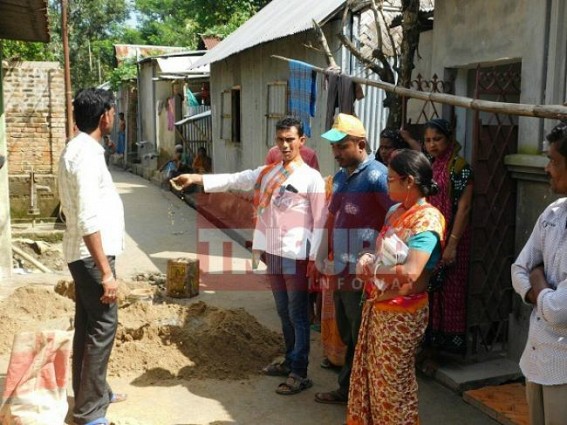 Locals protest against low quality's construction work Locals protest against low quality's construction work